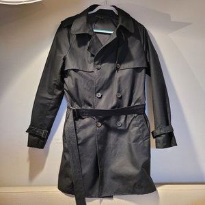 Theory Trench Rain Coat Jacket Black Large